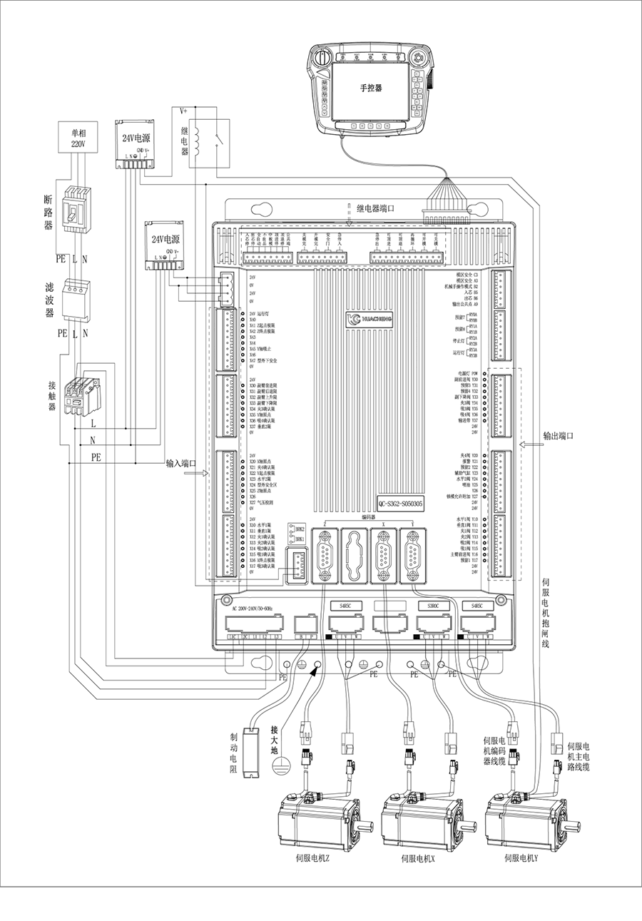 9221111万利注塑机械手控制系统QC-S3G接线图